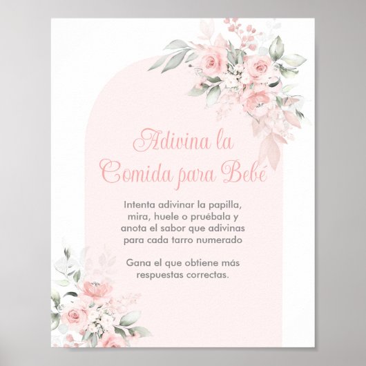 Adivina la comida para Bebé Baby Shower Girl Poster (Vorne)