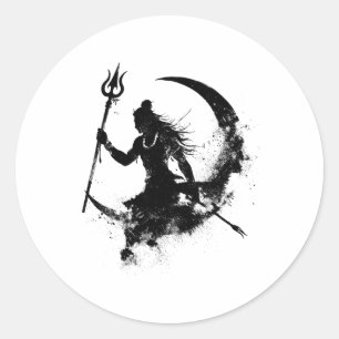 Adiyogi Herr Shiva Maha Shivratri Hindu Mahadev Om Runder Aufkleber