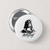 Adiyogi oder Adhi Yogi Shiva Mahadev Om hindisch Button (Vorne & Hinten)