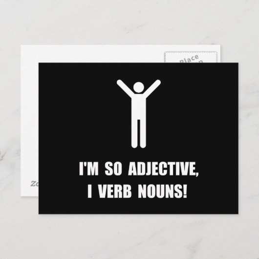 Adjektiv Verb Nouns Postkarte (Vorne/Hinten)