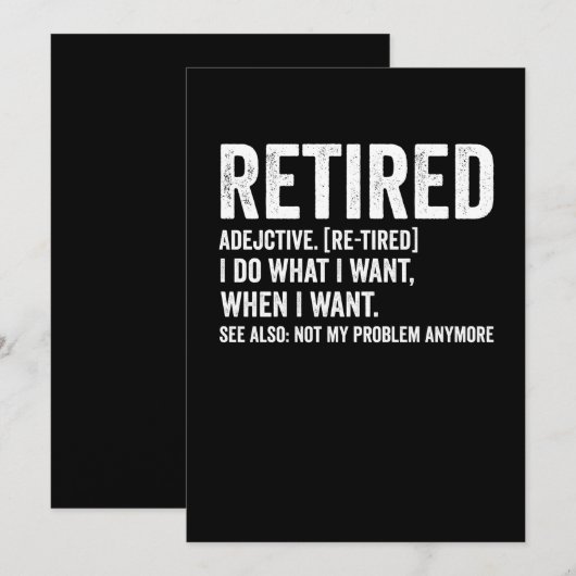 Adjektive Definition nicht mein Problem Anymbol Einladung (Vorne/Hinten)