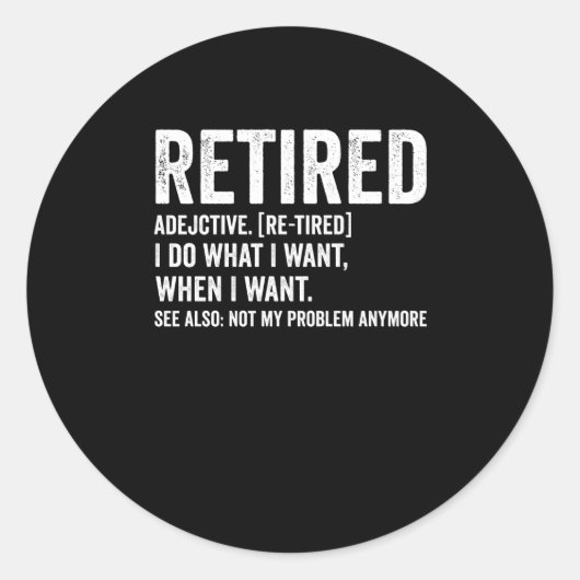 Adjektive Definition nicht mein Problem Anymbol Runder Aufkleber (Vorderseite)