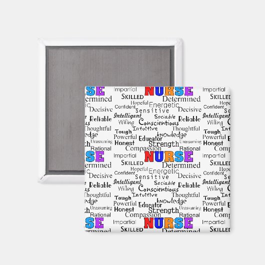 Adjektive der Krankenschwester Magnet (Vorderseite/Rückseite)