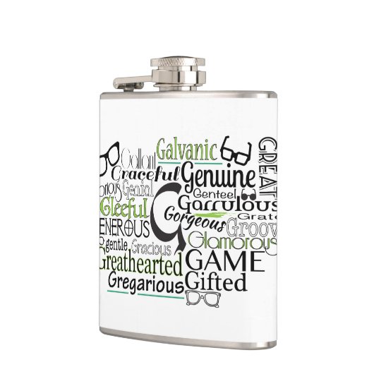 Adjektive Word Cloud beginnt mit Buchstabe G Flachmann (Links)