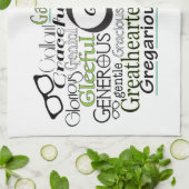 Adjektive Word Cloud beginnt mit Buchstabe G Handtuch (Gefaltet)