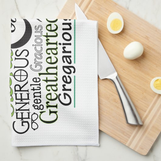 Adjektive Word Cloud beginnt mit Buchstabe G Handtuch (Viertel Falte)