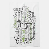 Adjektive Word Cloud beginnt mit Buchstabe G Handtuch (Vertikal)