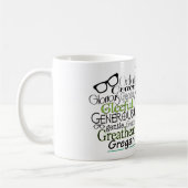 Adjektive Word Cloud beginnt mit Buchstabe G Kaffeetasse (Links)