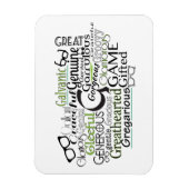 Adjektive Word Cloud beginnt mit Buchstabe G Magnet (Vertikal)