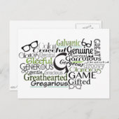 Adjektive Word Cloud beginnt mit Buchstabe G Postkarte (Vorne/Hinten)