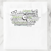 Adjektive Word Cloud beginnt mit Buchstabe G Rechteckiger Aufkleber (Tasche)