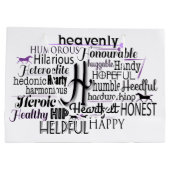 Adjektive Word Cloud beginnt mit Buchstabe H Große Geschenktüte (Rückseite)