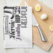 Adjektive Word Cloud beginnt mit Buchstabe H Küchentuch (Viertel Falte)