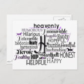 Adjektive Word Cloud beginnt mit Buchstabe H Postkarte (Vorne/Hinten)