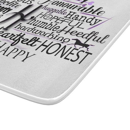 Adjektive Word Cloud beginnt mit Buchstabe H Schneidebrett (Ecke)