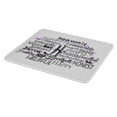 Adjektive Word Cloud beginnt mit Buchstabe H Schneidebrett (Ecke)