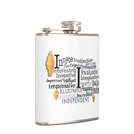 Adjektive Word Cloud beginnt mit Buchstabe I Flachmann (Rechts)