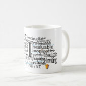 Adjektive Word Cloud beginnt mit Buchstabe I Kaffeetasse (VorderseiteRechts)