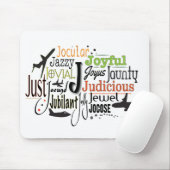 Adjektive Word Cloud beginnt mit Buchstabe J Mousepad (Mit Mouse)