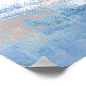 "Adjust" Abstrakte Kunst in Blau und Grau Poster (Ecke)