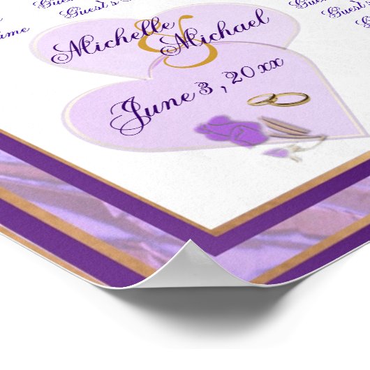 Adjustable Size Lavender and Purple Seating Chart Poster (Ecke)