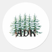 ADK Adirondack Pines Runder Aufkleber (Vorderseite)