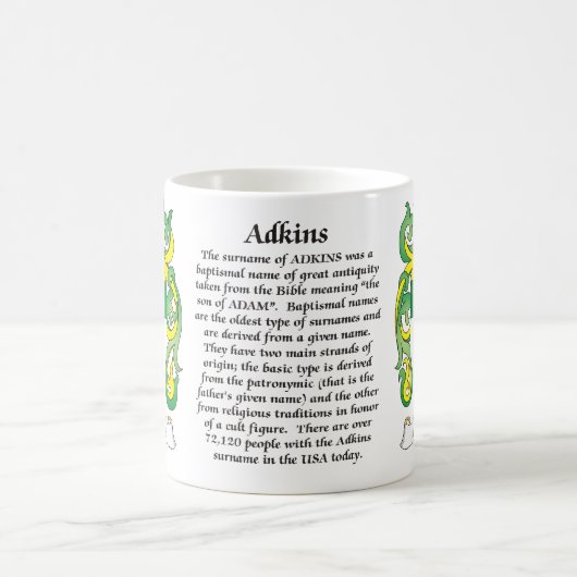 Adkins Familien-Wappen Tasse (Mittel)