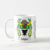 Adkins Familien-Wappen Tasse (Links)