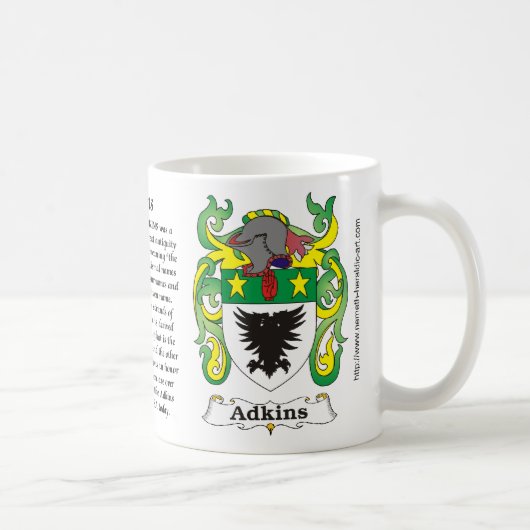 Adkins Familien-Wappen Tasse (Rechts)