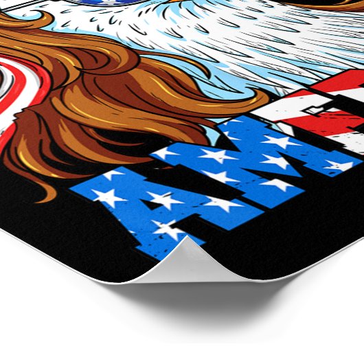 Adle 4. Juli Mullet American Flag Usa Patriot Poster (Ecke)