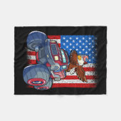 Adle Monster Truck 4. Juli Jungen amerikanische Fl Fleecedecke (Vorderseite (Horizontal))
