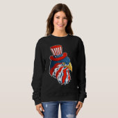 Adle Mullet 4. Juli mit amerikanischer Flagge Sweatshirt (Vorne ganz)