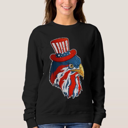 Adle Mullet 4. Juli mit amerikanischer Flagge Sweatshirt (Vorderseite)
