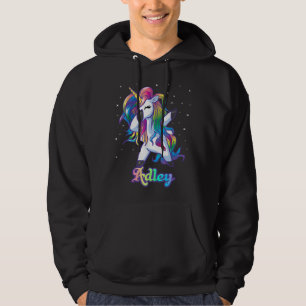 ADLEN Name Personalisiert Custom Rainbow Unicorn D Hoodie