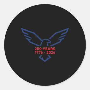 Adler 250 Jahre 1776-2026 250. Geburtstag Minimali Runder Aufkleber