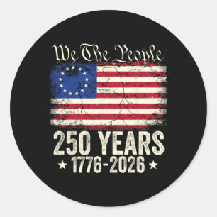 Adler 250 Jahre Amerikanisch 1776 2026 250. Geburt Runder Aufkleber