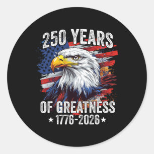 Adler 250 Jahre Amerikanisch 1776 2026 250. USA G Runder Aufkleber