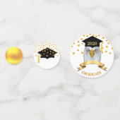 Adler-Abschluss in Black & Gold Table Confetti Konfetti (Vorderseiten)