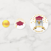 Adler-Abschluss in Burgund & Gold Tischkonfetti Konfetti (Vorderseiten)