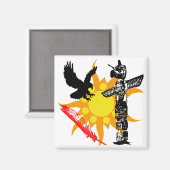 Adler, Adlertotem & Feather-Design Magnet (Vorderseite/Rückseite)