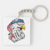 Adler am 4. Juli Schlüsselanhänger (Rückseite)