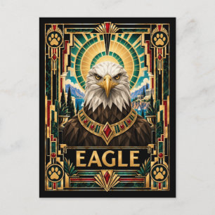 Adler, Art Deco Wildlife Postkarte