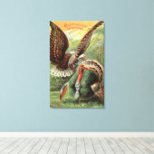 Adler attackiert die Türkei Leinwanddruck (Insitu (Holzboden))