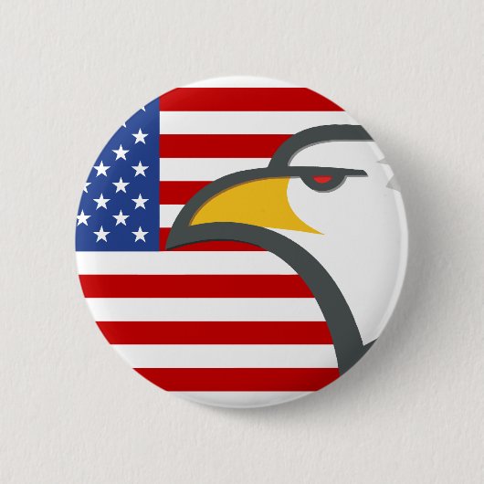 Adler auf amerikanischer Flagge Button (Vorderseite)