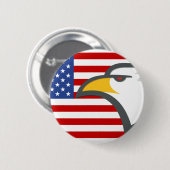 Adler auf amerikanischer Flagge Button (Vorne & Hinten)