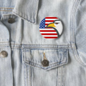 Adler auf amerikanischer Flagge Button (Beispiel)