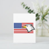 Adler auf amerikanischer Flagge Postkarte (Stehend Vorderseite)
