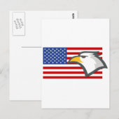 Adler auf amerikanischer Flagge Postkarte (Vorne/Hinten)