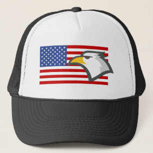 Adler auf amerikanischer Flagge Truckerkappe