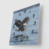 Adler auf Ansatz Quadratische Wanduhr (Winkel)